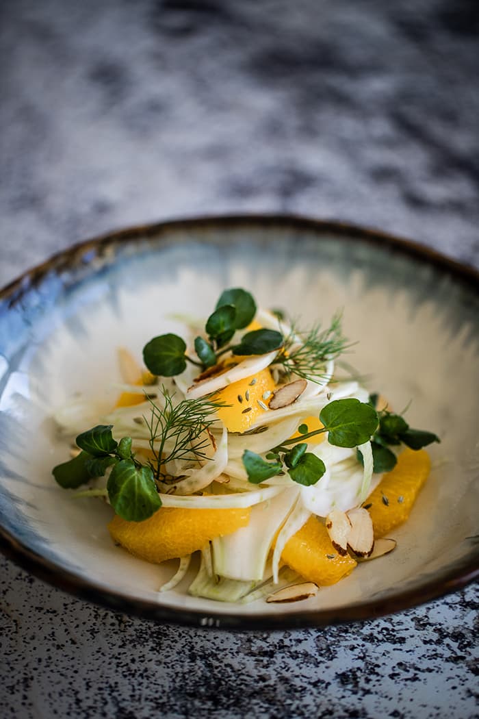 Fennel & Orange Salad, Watercress & Shaved Almonds