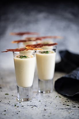 Creamy Parsnip Soup, Prosciutto & Chives