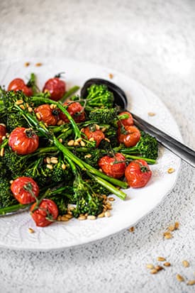 Roasted Broccolini, Cherry Vine Tomatoes & Toasted Pine Nuts
