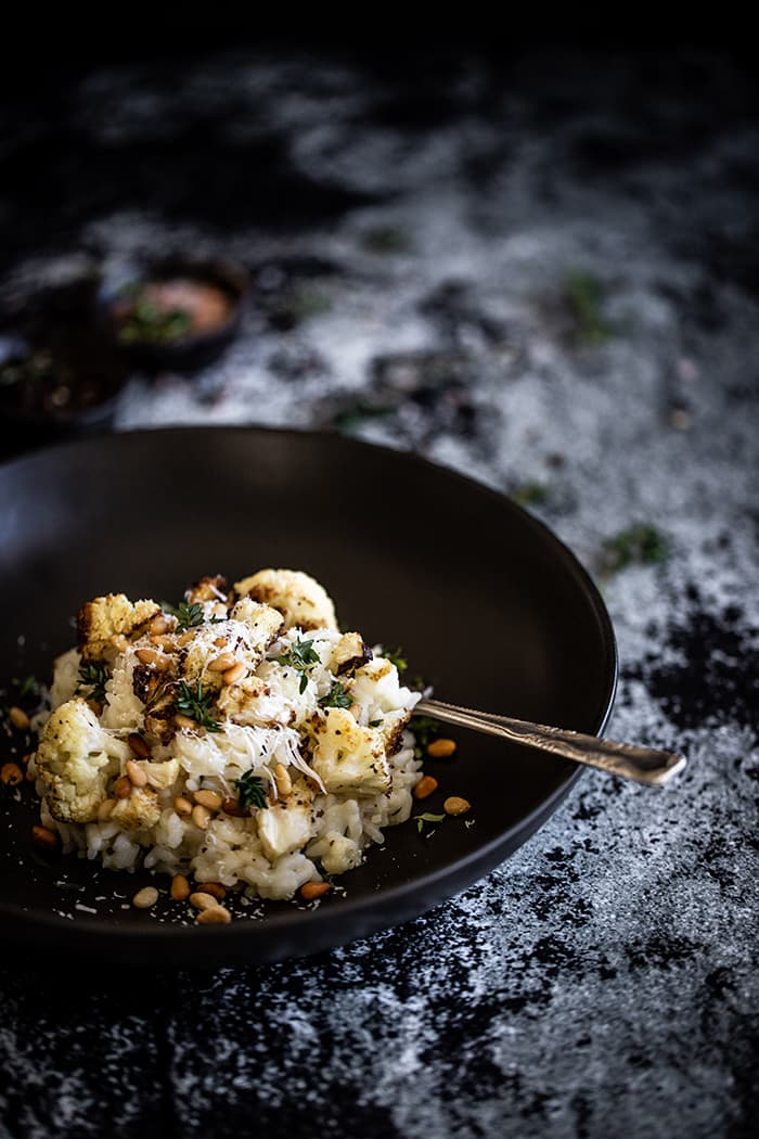 Roasted Cauliflower Risotto, Pinenuts & Grana Padano