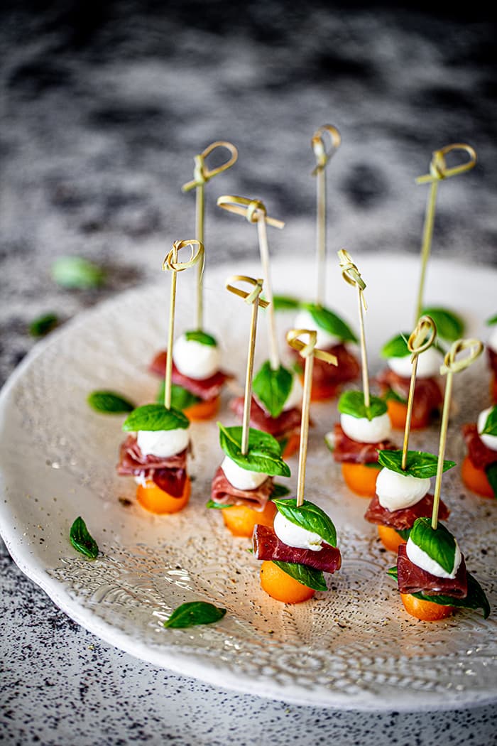 Melon, Prosciutto & Bocconcini Skewers